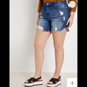 Eloquii distressed denim short